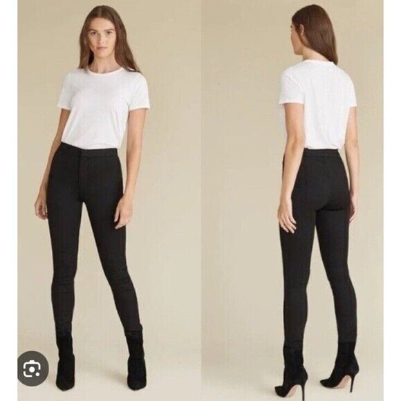 Veronica Beard Malia High Rise Skinny Onyx Black Legging Travel Pant Sz 24